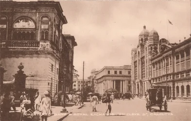 Chartered Bank & Royal Exchange on Cleve St, Calcutta, c1900