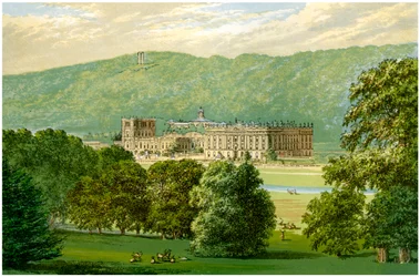 Chatsworth House, Derbyshire, home of the Duke of Devonshire, c1880