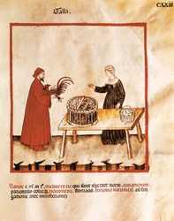 Chicken in a wicker cage (miniature)