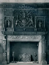 Chimneypiece with Arms of James I (From the Old Palace, Bromley-By-Bow)