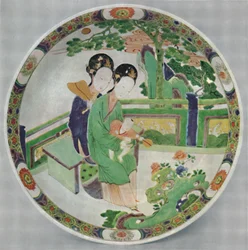 Chinese Porcelain Dish, Famille Verte. Period of Kangxi, 1662-1722, 1928