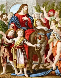 Christ riding into Jerusalem on an ass, c. 1860