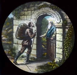 Christian at the gate, c1910
