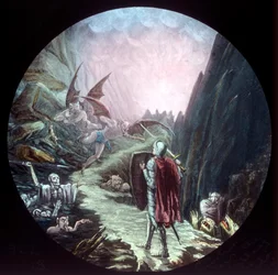 Christian enters the Valley of the Shadow of Death, c. 1910.