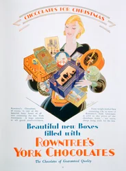 Christmas Advert for Rowntrees York Chocolates, 1928