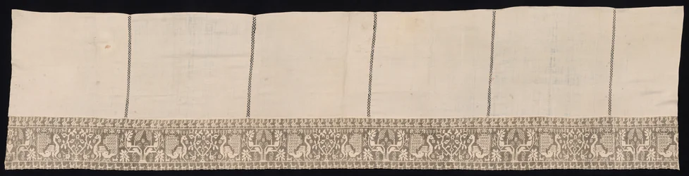 Cloth with Border of Peacocks and Vegetation, 17th-18th century