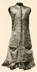 Coat and Full Breeches of Dark Red Flowered Silk