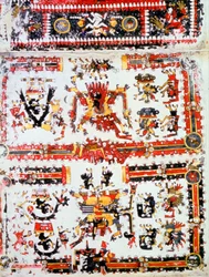Codex Borgianus showing confronting deities, Mixtec, Pre-Columbian Mexico, 12th-16th century