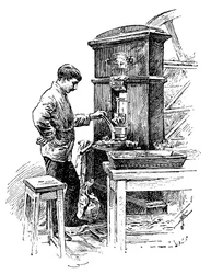 Coining Press at the Royal Mint, London, 1891