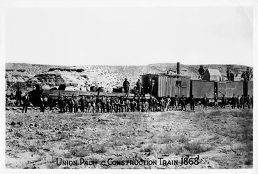 Construction Train on the Union Pacific Railroad, USA