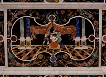 Corbarelli, St. Corona church, stone inlay work