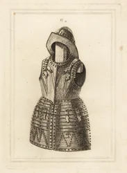 Corcelet or suit of bright arquebus armour and morion headpiece from the Tower of London
