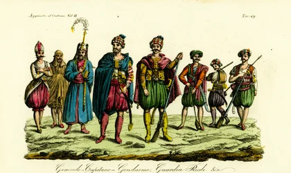 Costumes of Berber soldiers, Tunis