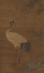 Crane in a Bamboo Grove