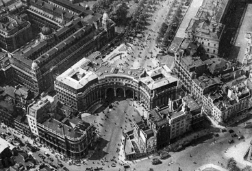 Crowds gathering in The Mall for the trooping of the colour, London