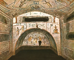 Crypt of the Madonna in the Catacombs of Marcellinus and Peter, Rome, Italy, 1928