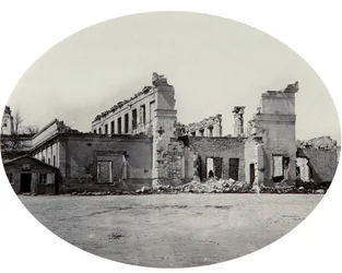 Damaged building in Sevastopol after the Crimean War, Crimea