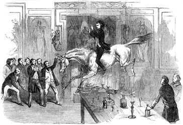 Daring Leap in the Dining Room of the White Hart Hotel, Aylesbury, Buckinghamshire