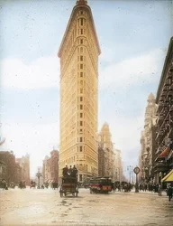 The Flatiron Building (Fuller Building). One of the oldest skyscrapers in New York. Around 1905