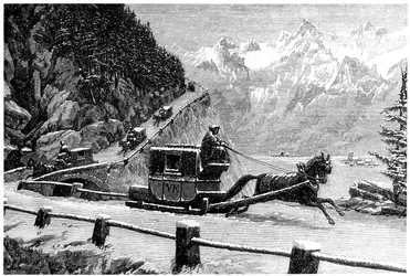 Descending the Mont Cenis Pass in Winter by Horse-Drawn Sledge