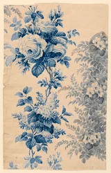 Design for Flowered Fabric or Wallpaper, 1880-90