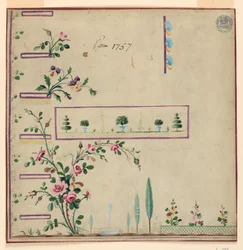 Design for Gile, pattern 1757 of the Fabrique de St. Ruf