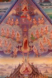 Mural Painting Detail, Uposatha (Shrine Hall) of Buddhapadipa Temple, Wimbledon, United Kingdom