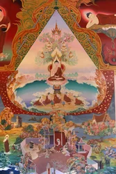 Mural Painting Detail, Uposatha (Shrine Hall) of Buddhapadipa Temple, Wimbledon, United Kingdom