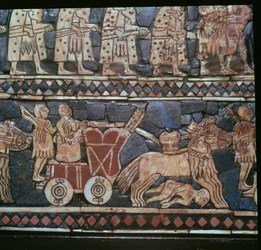 Detail of the Standard of Ur, showing a Sumerian War-Chariot