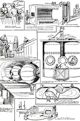 Diagrams illustrating the preparation of Rags and Esparto Grass for Paper-making