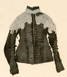 Doublet of Black Cloth Trimmed with Silk Braid and Crochet Buttons