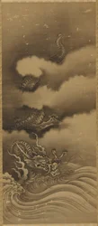Dragon and waves