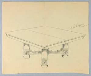 Design for a Rectangular Dining Table on Bun-Feet