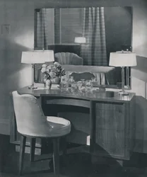 Dressing Table in American Walnut with Swivel Dressing Chair to Match