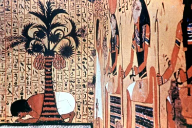 Drinking from the River, Temple Wall Painting, Thebes, Egypt