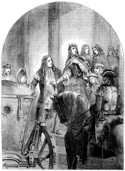 Duchess of Savoy and her children quitting Turin