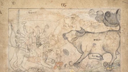 Durga Confronts the Buffalo Demon Mahisha