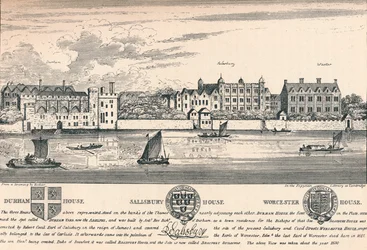 Durham House, Salisbury House and Worcester House, London, c1808