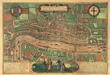 Earliest printed map of London, 1574