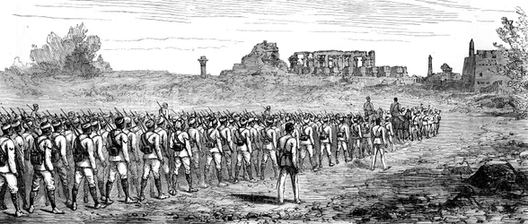 Egyptian troops at Karnak, Egypt