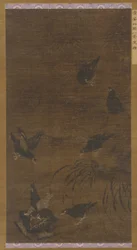 Eight Mynah Birds with Bamboo and Orchids, Ming Dynasty