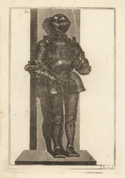Elegant suit of fluted armour brought by Lord Warwick from Germany