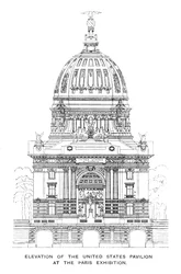 Elevation of the United States Pavilion at the Paris Exhibition, 1900