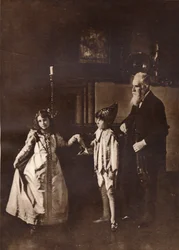 Elizabeth Angela Marguerite Bowes-Lyon, in a dance lesson with her brother