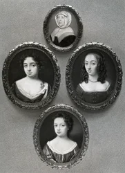 Elizabeth Cromwell, mother of Oliver Cromwell, and his daughters, Mary, Elizabeth and Bridget