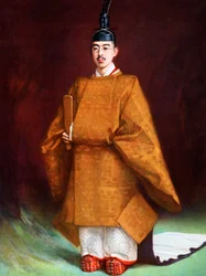 Emperor Hirohito in his coronation garments, c. 1924-1926