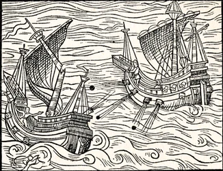 Engagement Between Two Merchant Ships Off The Coast of Iceland