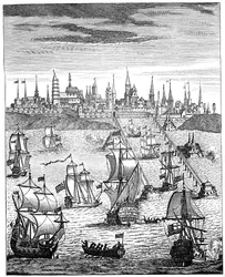 English squadron carrying troops to take possession of Dunkirk, 1708, 1894