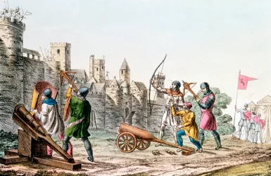 English Troops Attacking a French Town, Hundred Years War