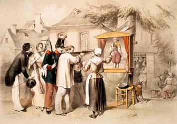 Engraving of a Shooting Range